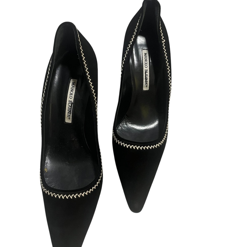 Manolo Blahnik Black Women's Shoes, Vero Cuoio